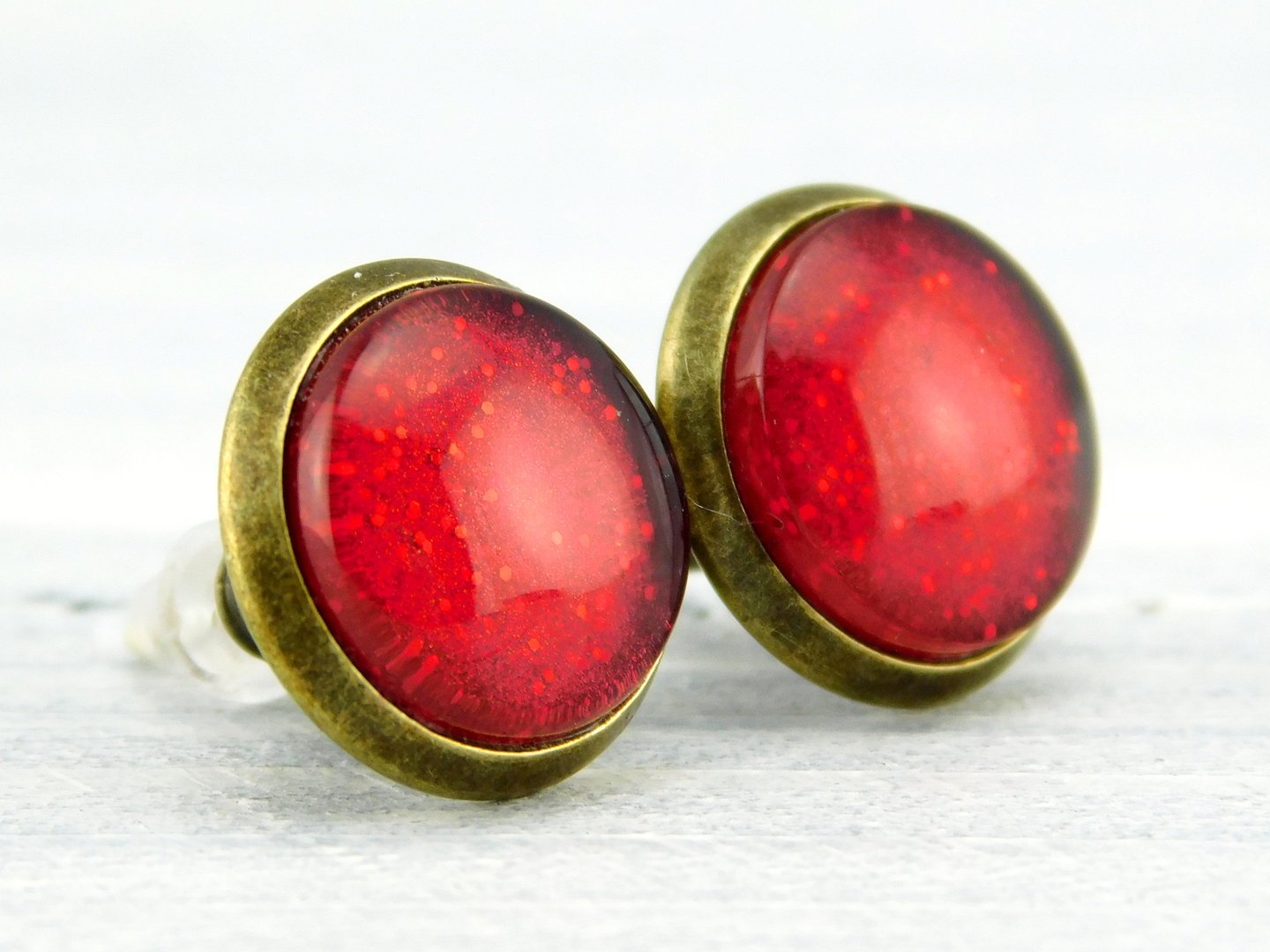 Ohrstecker "Sexy in Red" in Bronze 12mm