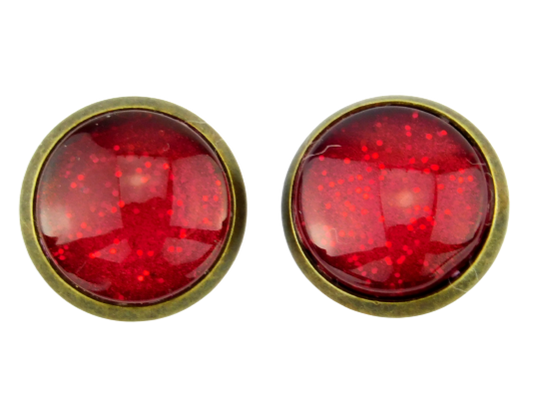 Ohrstecker "Sexy in Red" in Bronze 12mm