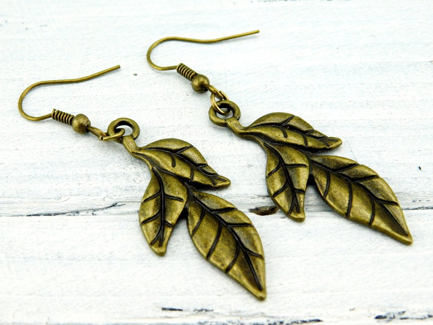 Ohrhänger "Blätter" in Bronze