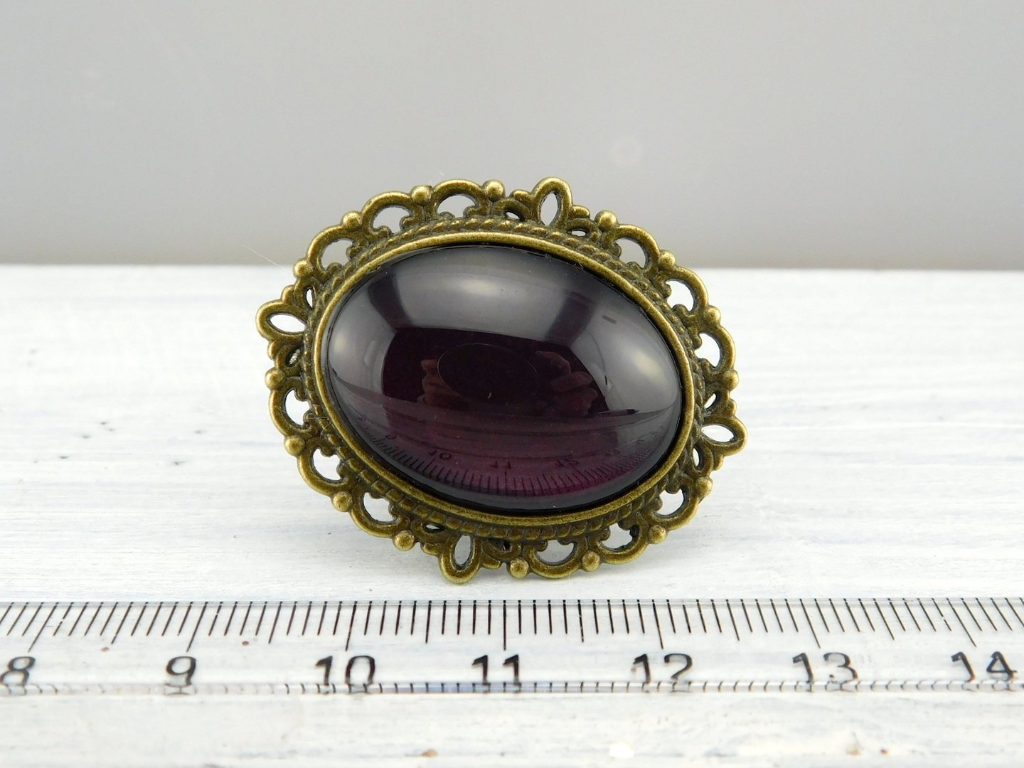 Geschenkset "Burgunderrot" mit Ring und Brosche - Vintage Schmuckstübchen