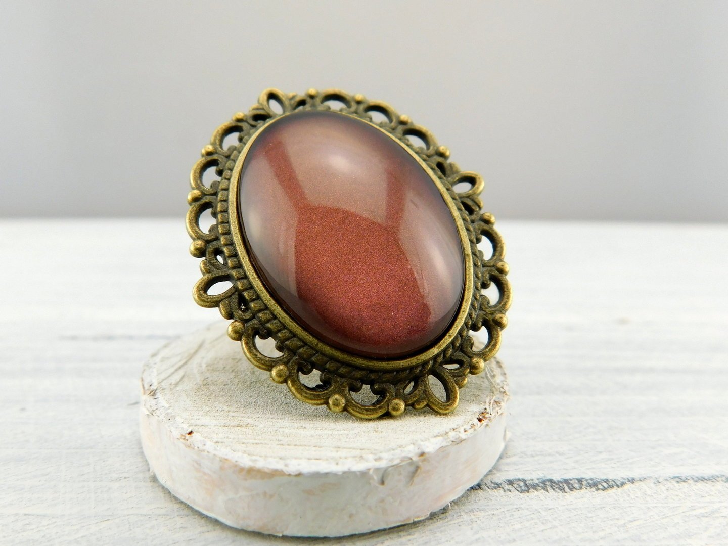 Geschenkset "Vintage Rot" mit Ring und Brosche - Vintage Schmuckstübchen