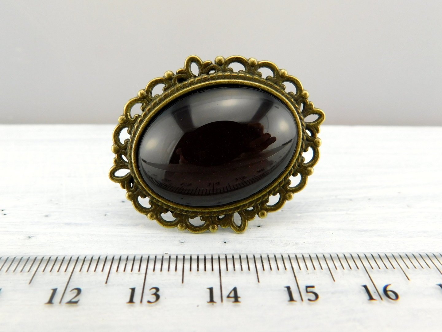 Geschenkset "Sepiabraun" mit Ring und Brosche - Vintage Schmuckstübchen